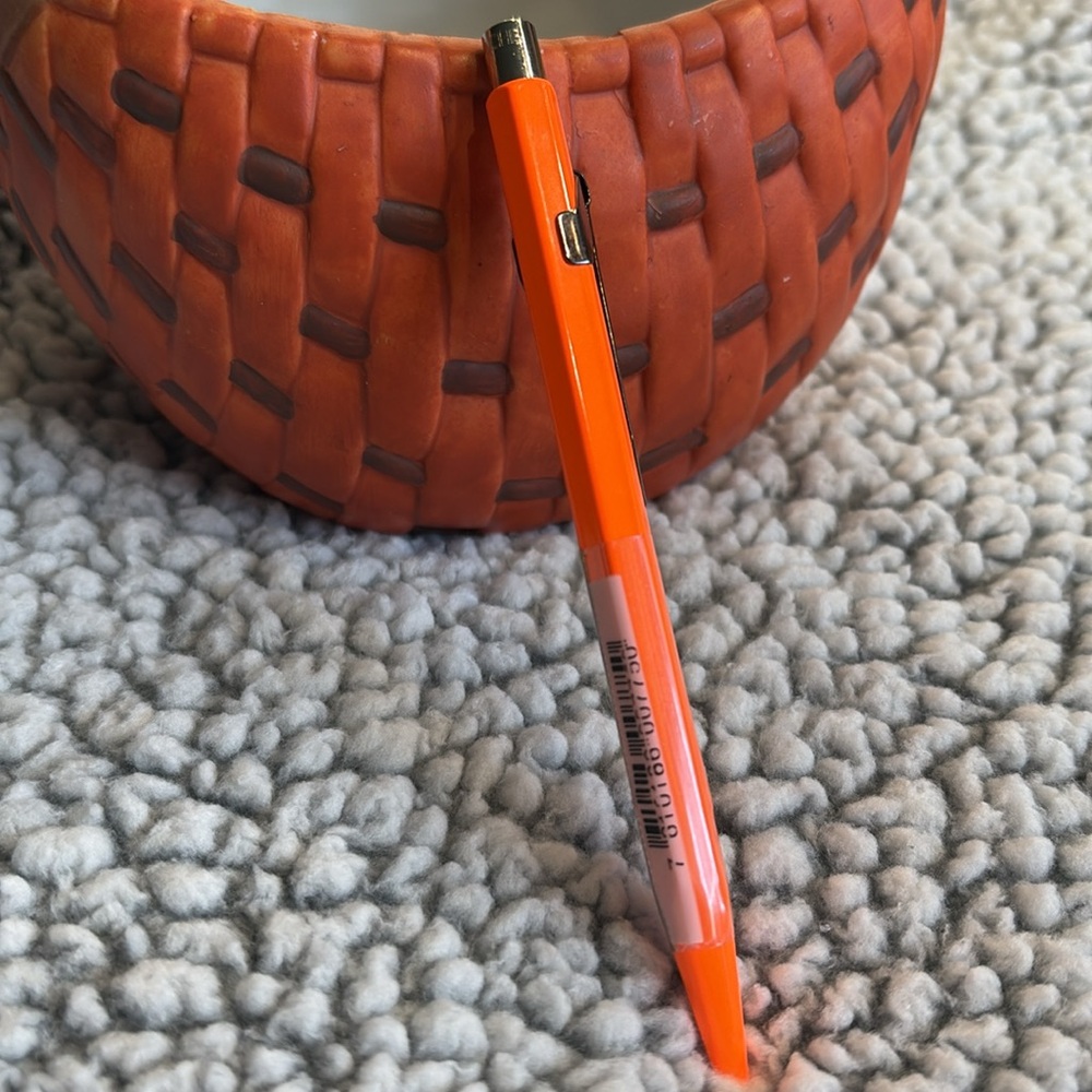 New Carand'Ache Metal Collection Orange Click System Classic Clip Ballpoint Pen!